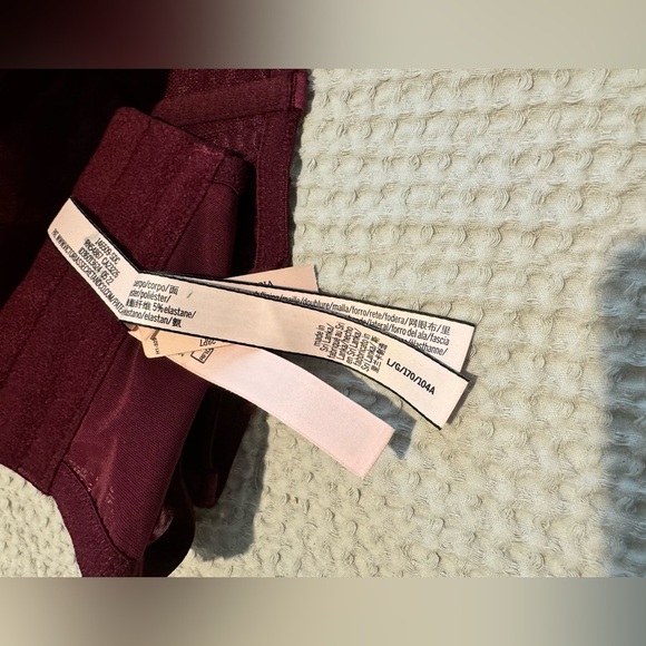 NEW Victoria's Secret Dream Angels Lace Unlined Corset Top Maroon Size Large NWT - Picture 6 of 6